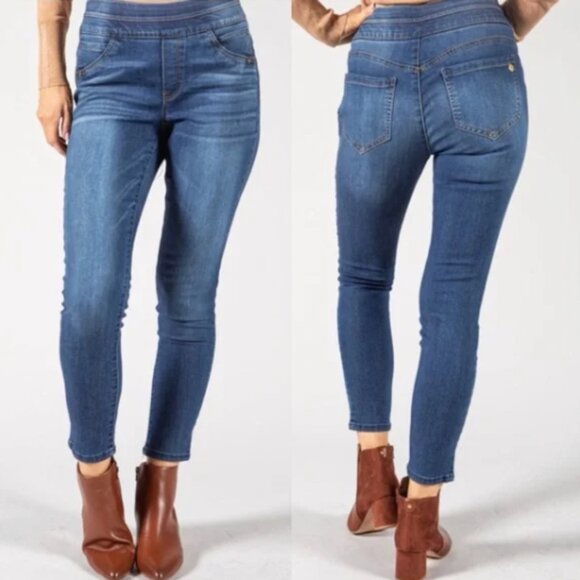 Grace & Lace | Elastic Pull-On Waist Skinny Jeans SZ XL (31-33) NWT - Picture 1 of 12